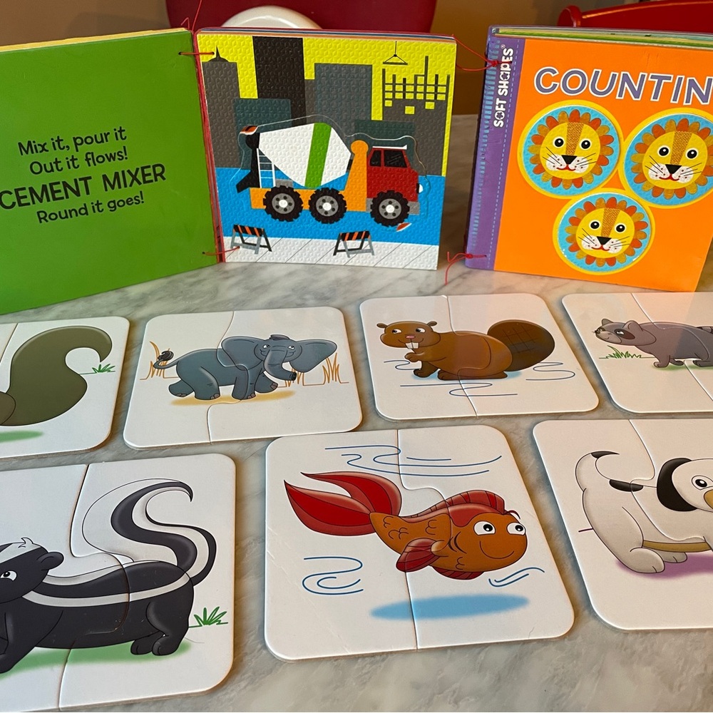 2-pc puzzles and Melissa & Doug Soft Shapes Books. Only for Bundles.